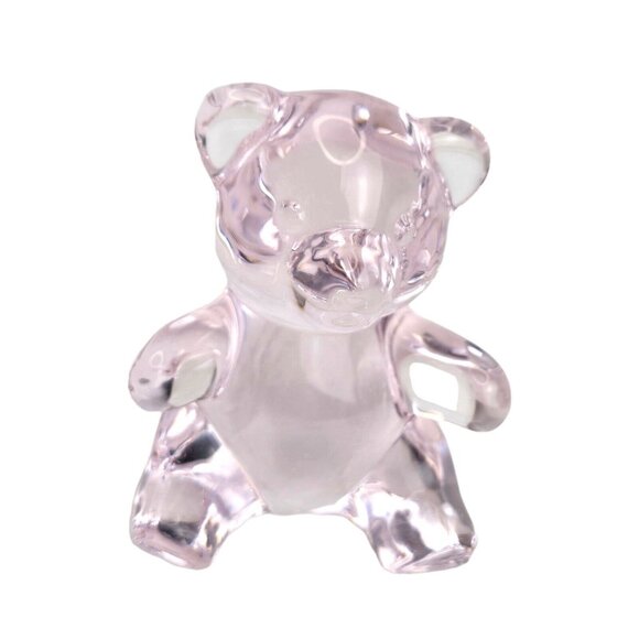 Set Of 2 Oneida 24% Lead Crystal Pink Teddy‎ Bear & Seal Figurine Paperweights - Picture 3 of 15